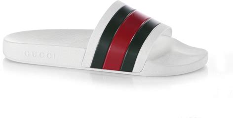 gucci white rubber slide sandals|Gucci rubber pursuit g slides.